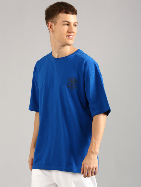 Royal Blue Oversized Puffy Printed T-shirt